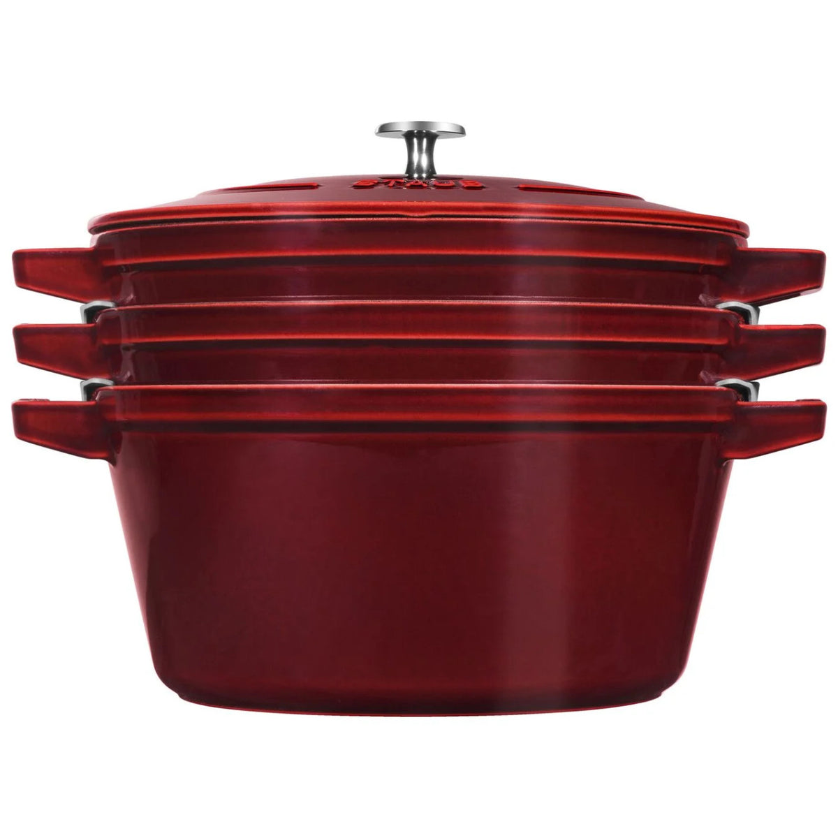 Staub 4 Piece Cast Iron Stackable Set - Grenadine
