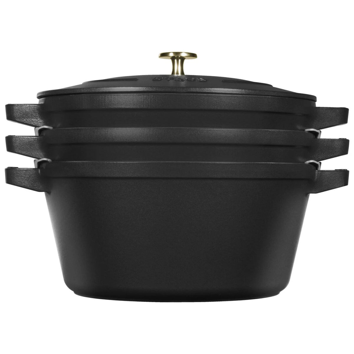 Staub 4 Piece Cast Iron Stackable Set - Matte Black