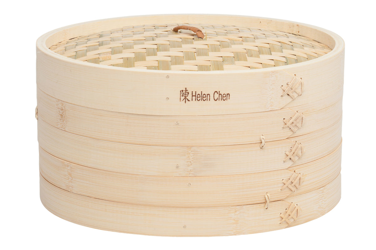 Helen's Asian Kitchen Bamboo Steamer Baskets with Lid