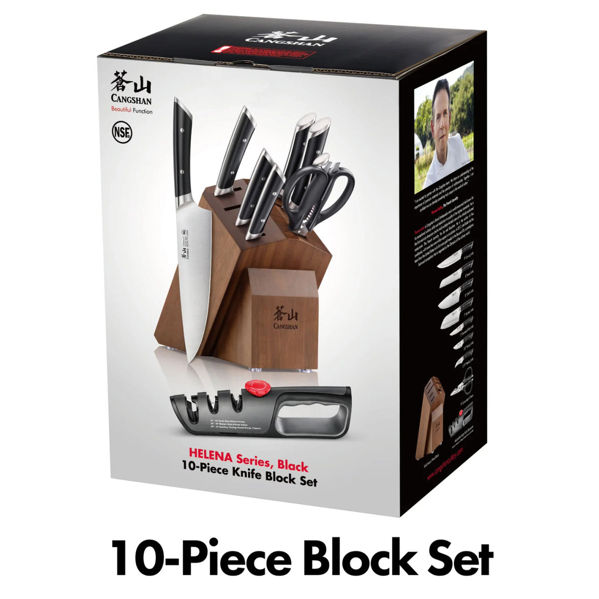 Cangshan Helena Series 10 Piece Knife Block Set - Black