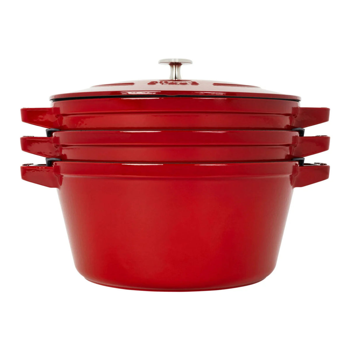 Staub 4 Piece Cast Iron Stackable Set - Cherry