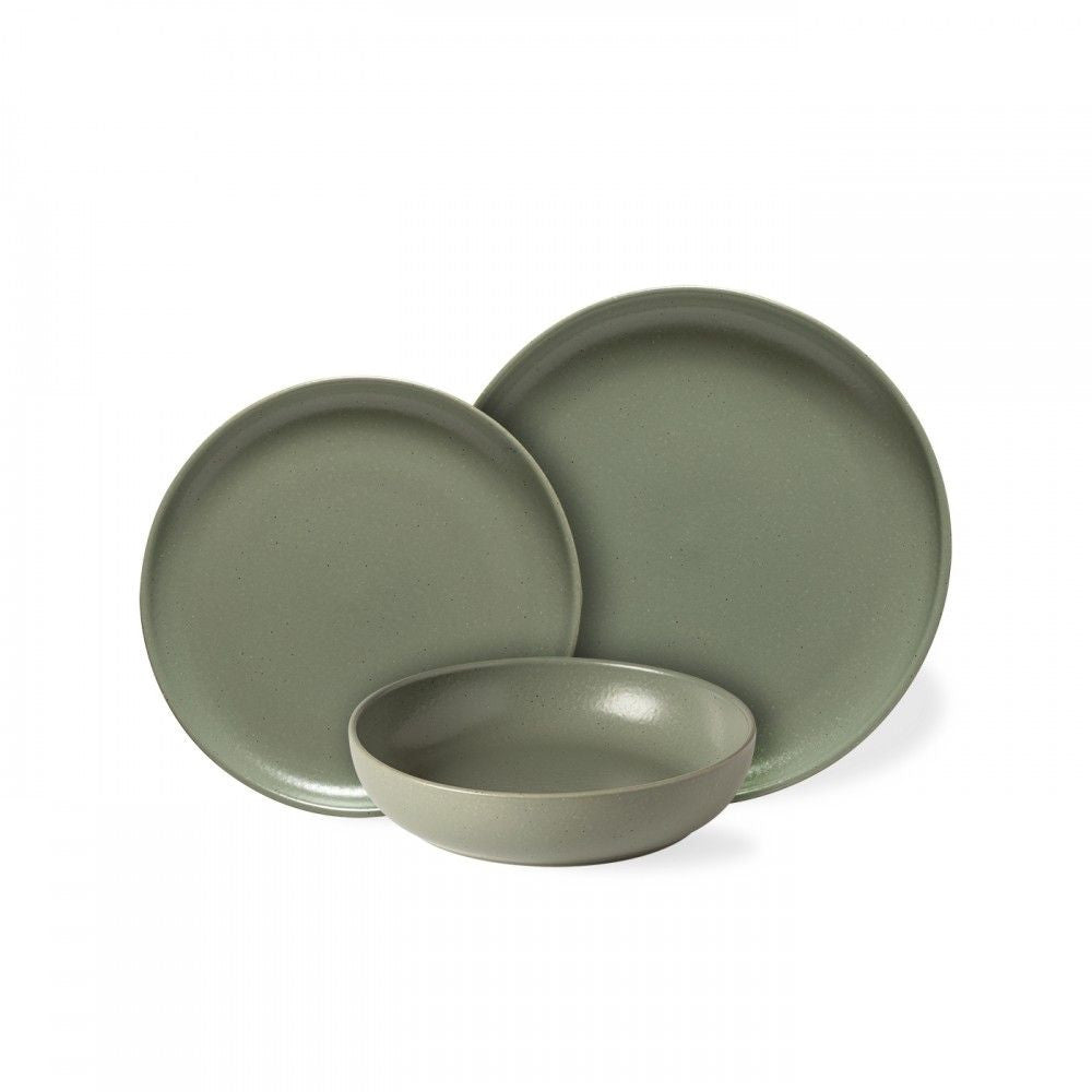 Casafina Pacifica 12 Piece Dinnerware Set With Pasta Bowl - Artichoke Green