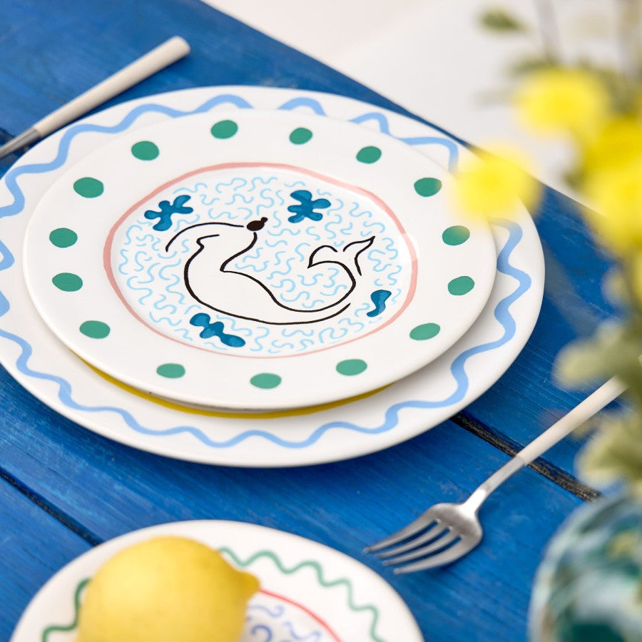 Casafina Summer Bliss Mermaid 9" Inch Salad Plate - Set of 6