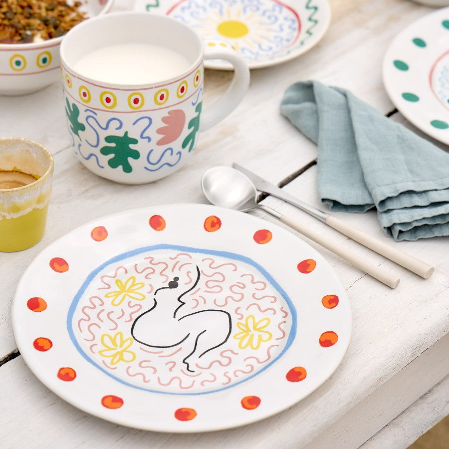 Casafina Summer Bliss Lady 9" Inch Salad Plate - Set of 6