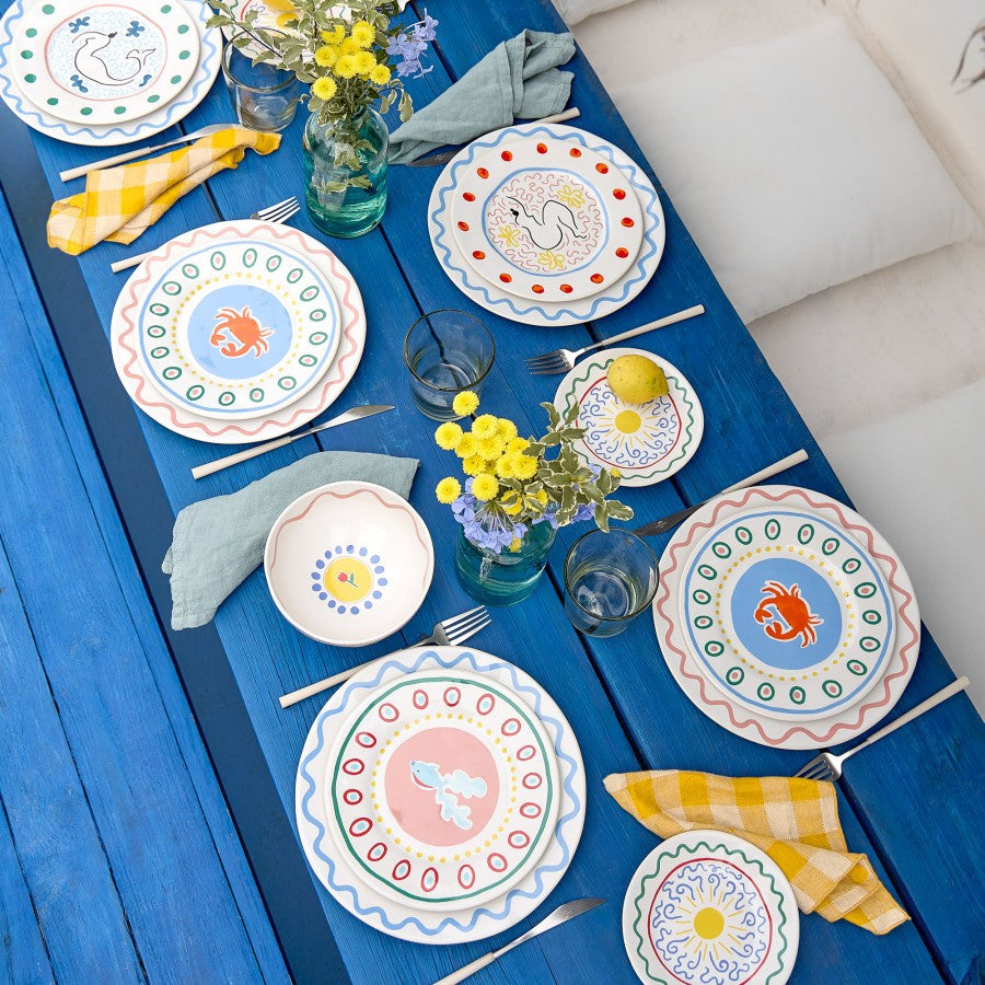 Casafina Summer Bliss Lady 9" Inch Salad Plate - Set of 6