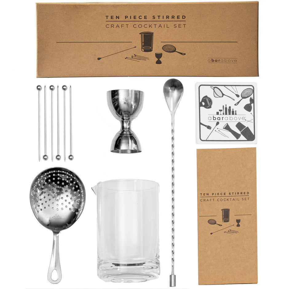A Bar Above Stirred Cocktail Set - 10 Piece Stainless Steel