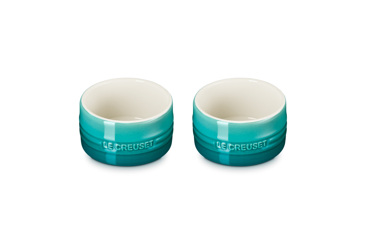 Le Creuset Straight Wall Stackable Ramekins - Set of 2 - Riviera