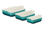 Le Creuset Heritage 3 Piece Rectangular Baking Dish Set - Riviera