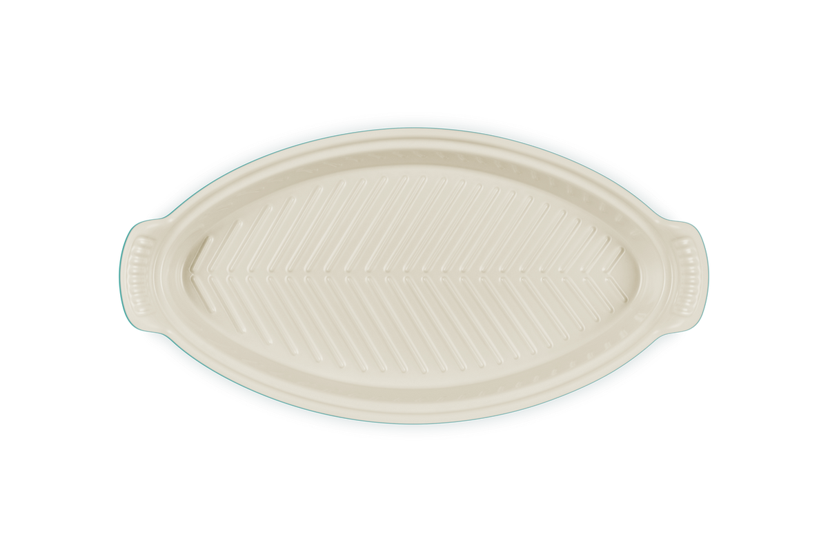 Le Creuset 1.75 qt. Fish Baker - Riviera with Gold Knob