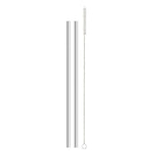 Stainless Steel Drinking Straws - Set of 2 with Cleaning Brush