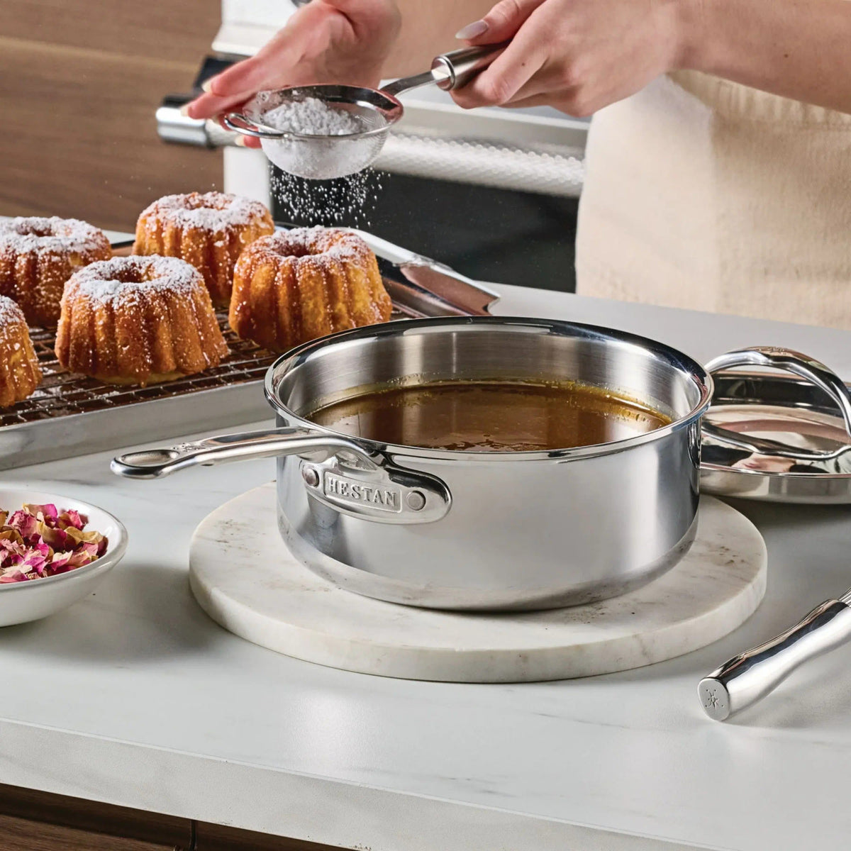 Hestan ProBond Luxe Polished Clad 3 Qt. Sauce Pan with Lid