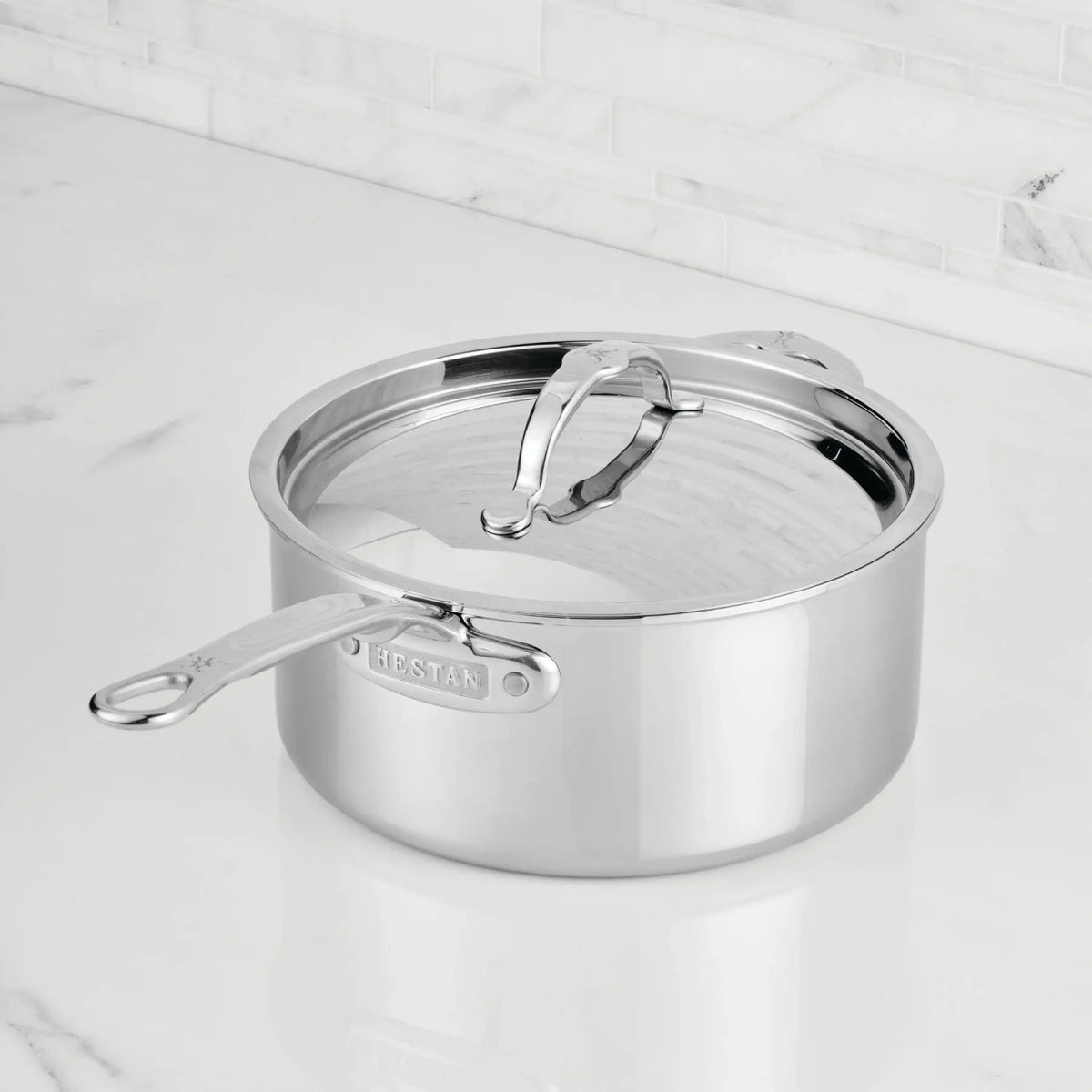 Hestan ProBond Luxe Polished Clad 4 Qt. Sauce Pan with Lid