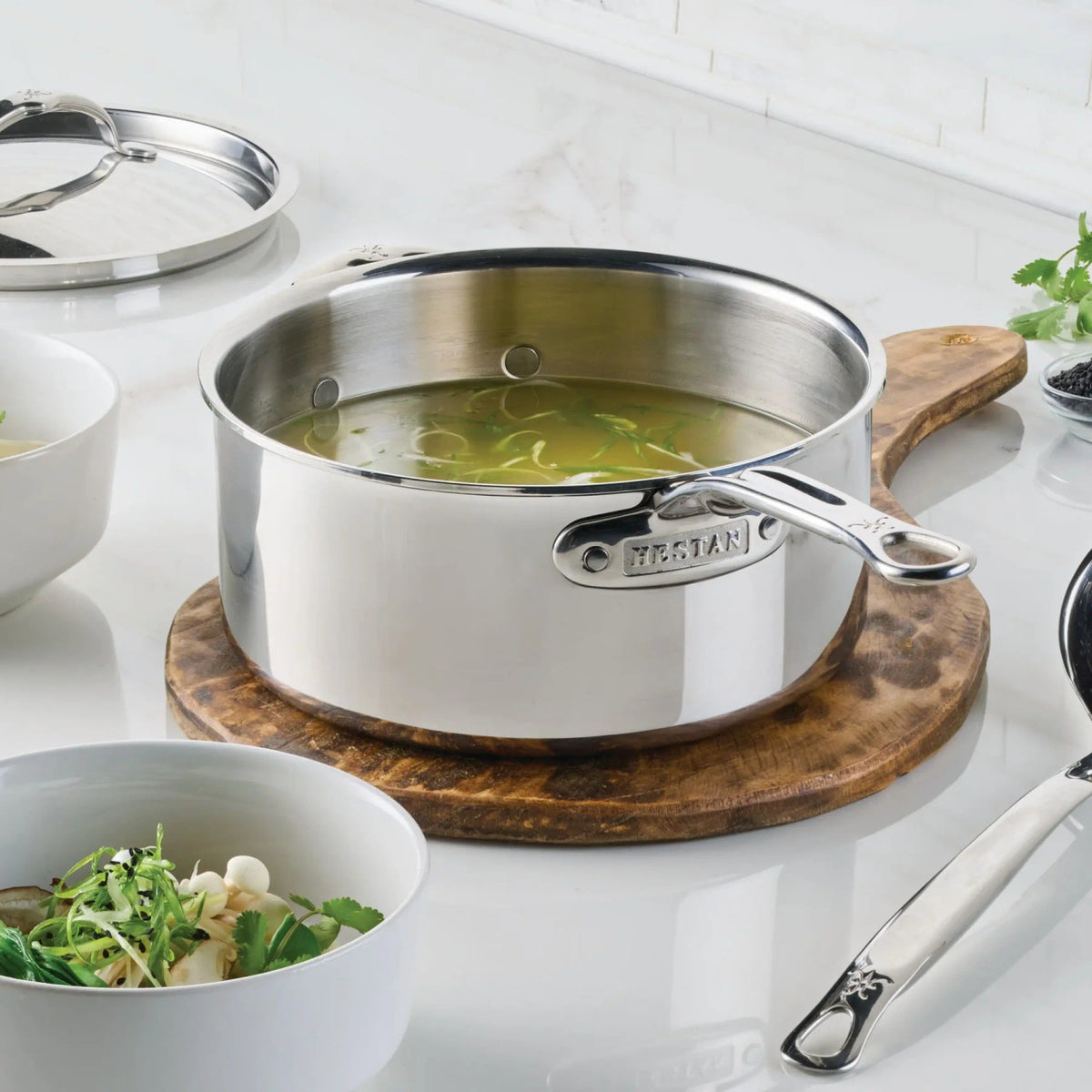 Hestan ProBond Luxe Polished Clad 4 Qt. Sauce Pan with Lid