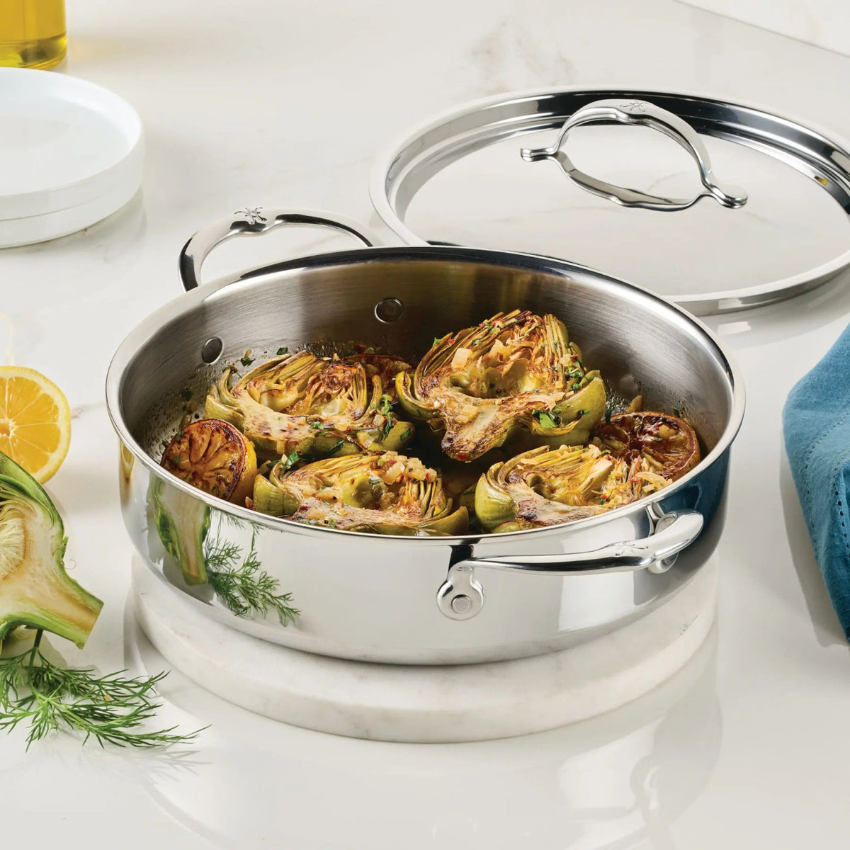 Hestan ProBond Luxe Polished Clad 3.5 Qt. Braiser with Lid