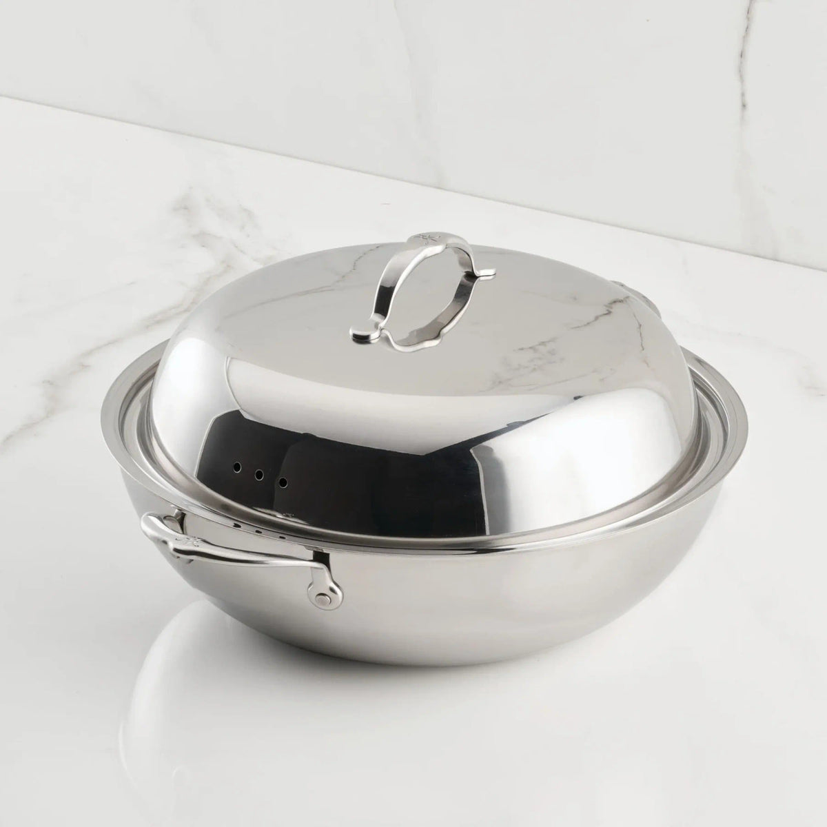 Hestan ProBond Luxe Polished Clad 14” Wok with Dome Lid