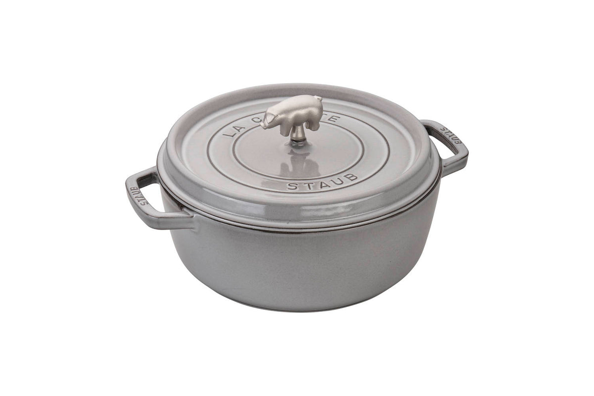 Staub Cast Iron 6 qt. Cochon Shallow Wide Round Cocottes