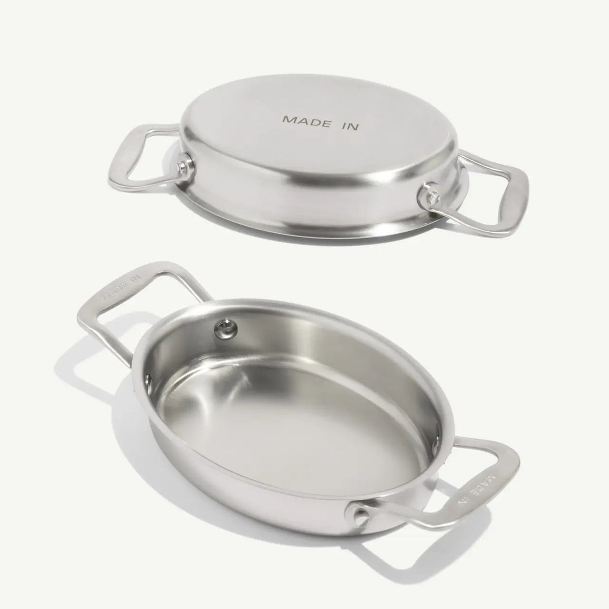 Made In Stainless Clad Mini Oval Gratin Dishes - Set of 2