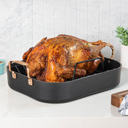 Viking Roaster 3 Ply 16X13 Copper with 2 Piece Carving Set