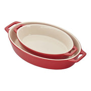 Staub Ceramic Oval Set of 2 Baking Dishes/Gratins - Cherry