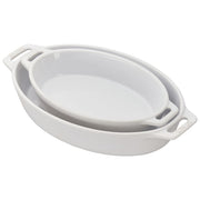 Staub Ceramic 2 Piece Oval Baking Dish Set - White
