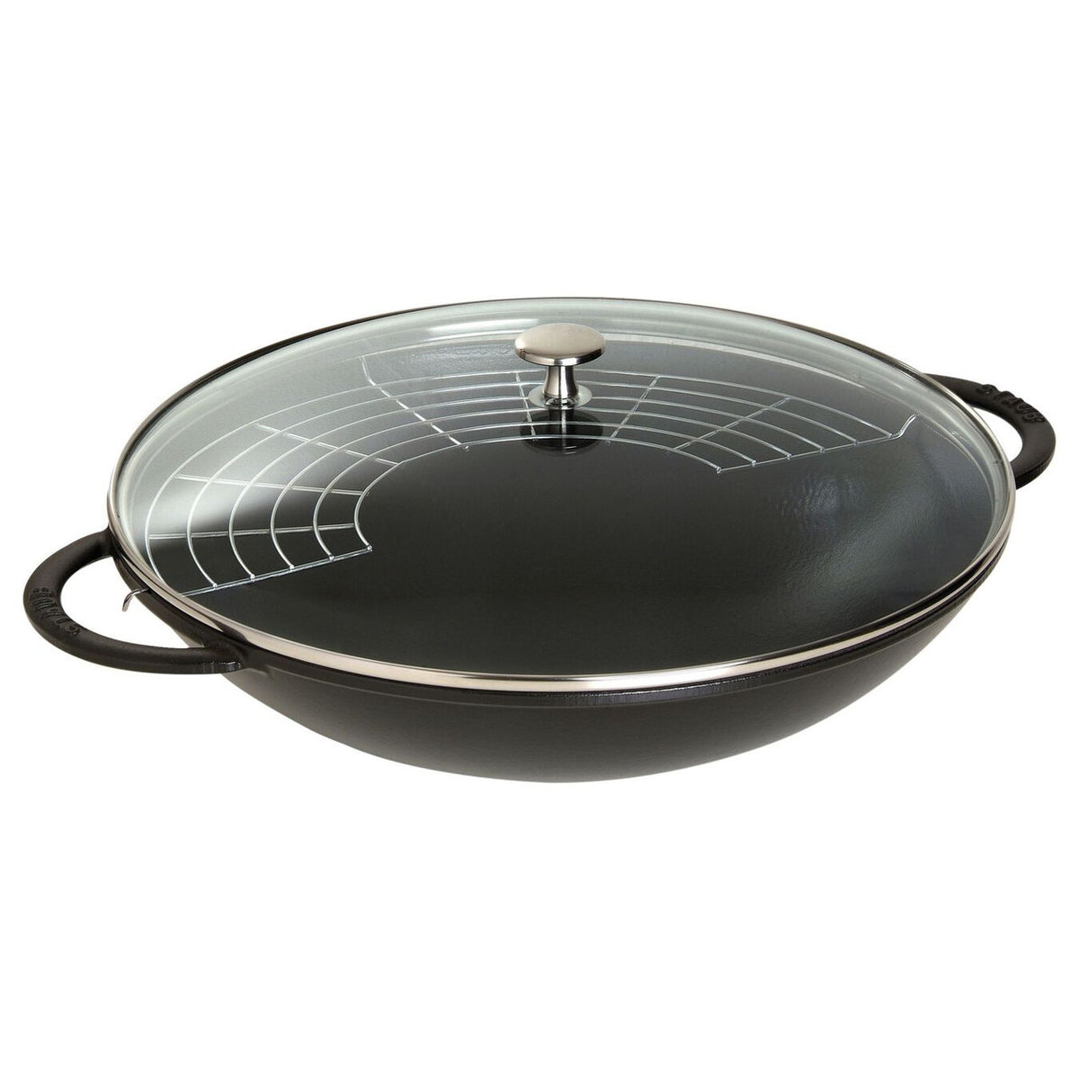 Staub Cast Iron 6 qt. Wok with Glass Lid Matte Black