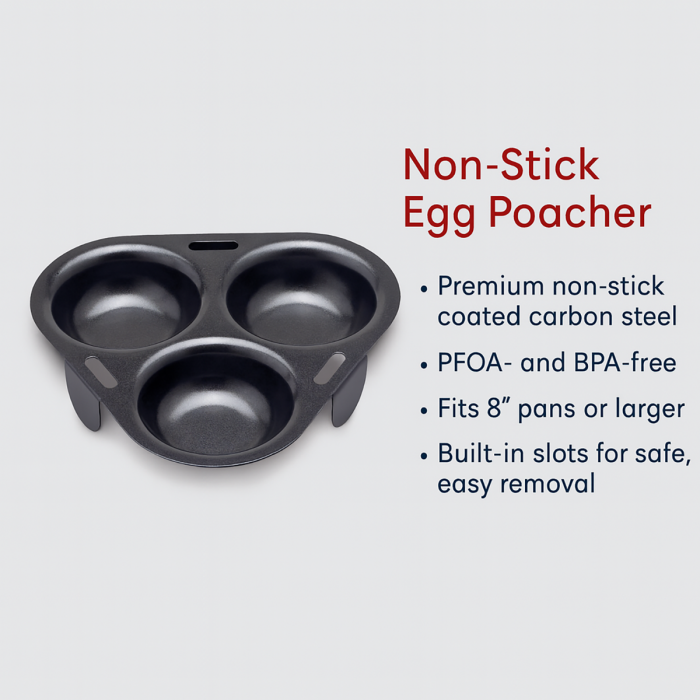 Non-Stick 3-Egg Poacher Insert