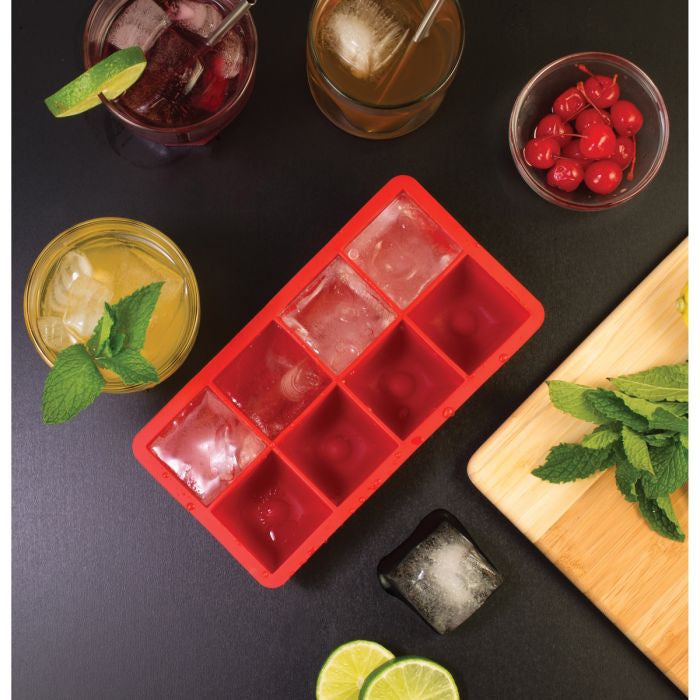 Big Block 2" Red Silicone Ice Cube Tray
