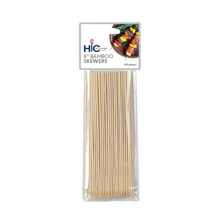 Bamboo Skewers, 8”, Pack of 100