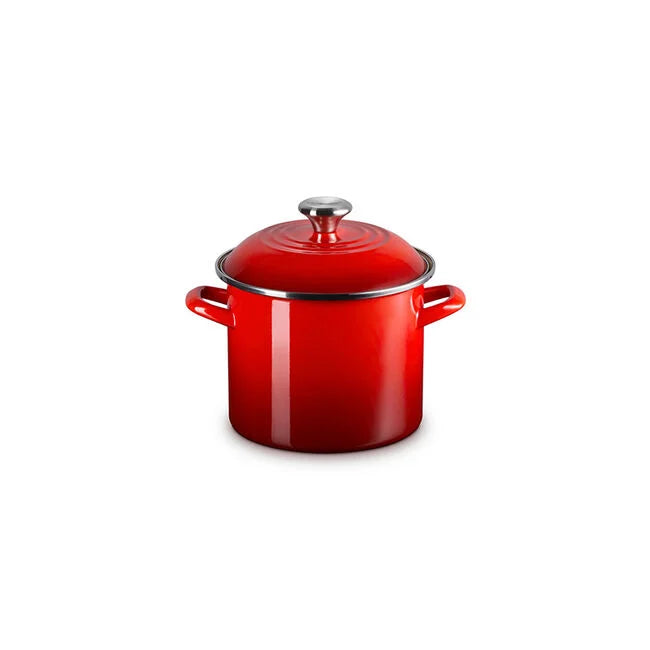 Le Creuset Enamel on Steel Stockpots with Stainless Steel Knobs - Cerise