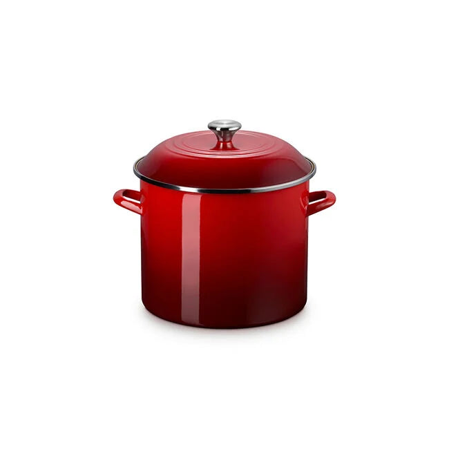Le Creuset Enamel on Steel Stockpots with Stainless Steel Knobs - Cerise