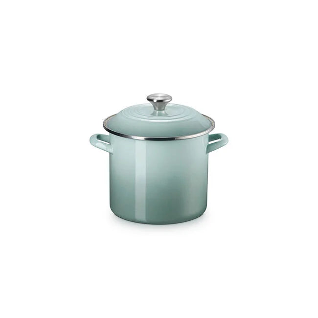Le Creuset Enamel on Steel Stockpots with Stainless Steel Knobs - Sea Salt