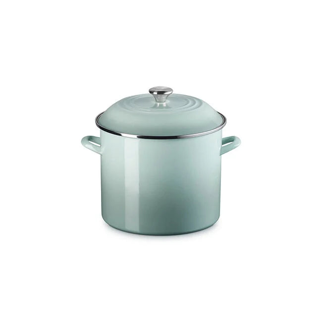 Le Creuset Enamel on Steel Stockpots with Stainless Steel Knobs - Sea Salt