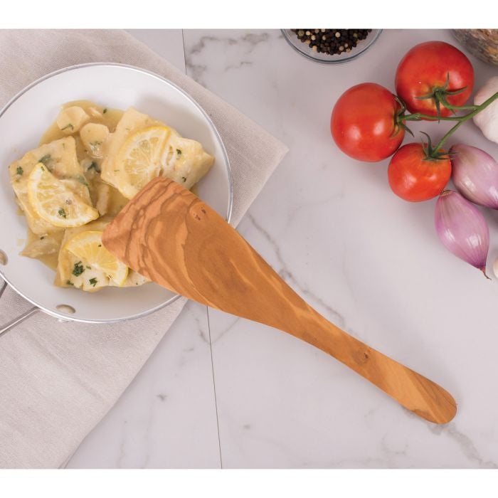 Italian Olive Wood Wide Spatula - 12.5”