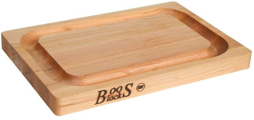 John Boos Chop-N-Slice 12" x 8" x 1"  Reversible Cutting Board - Maple