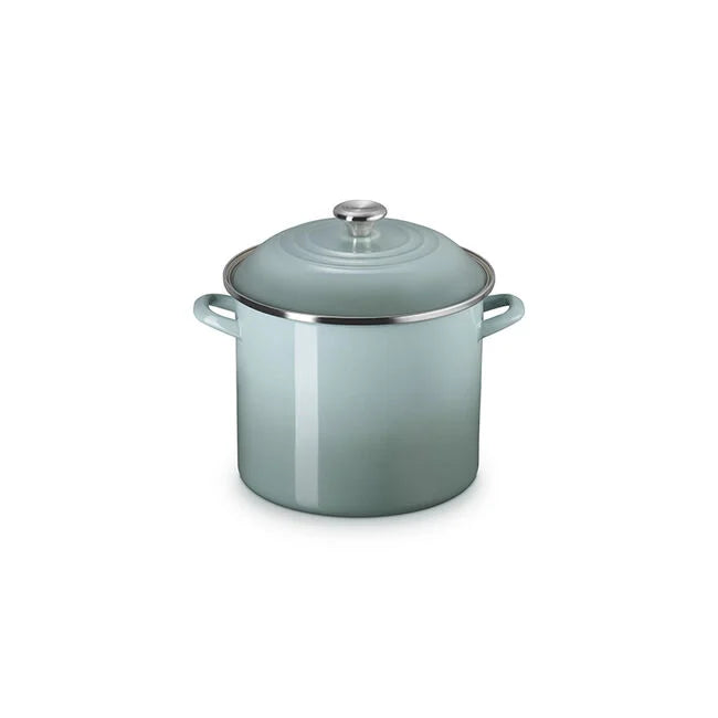 Le Creuset Enamel on Steel Stockpots with Stainless Steel Knobs - Sea Salt
