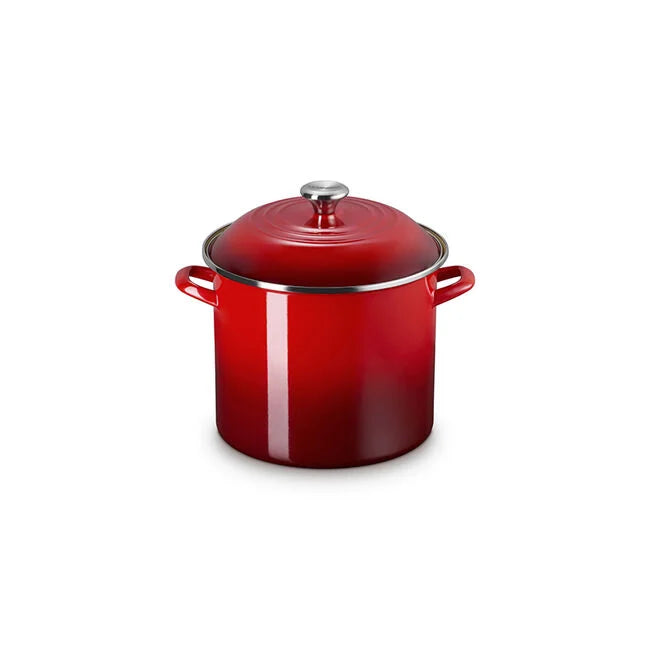 Le Creuset Enamel on Steel Stockpots with Stainless Steel Knobs - Cerise
