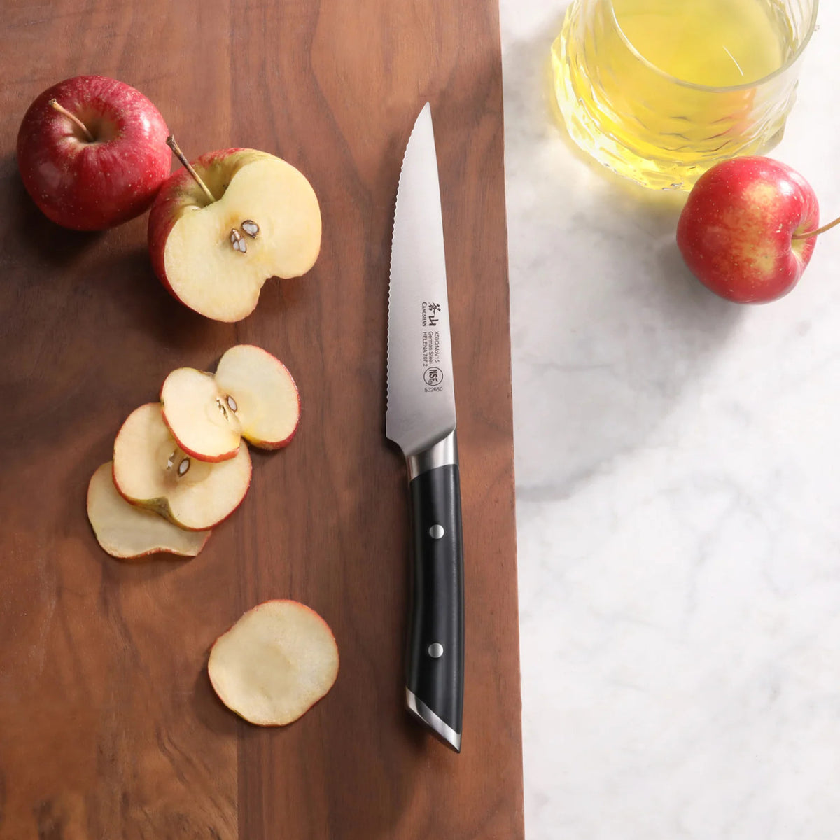 Cangshan Helena Series 5 inch Serrated Utility Knife - Black