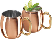 Oggi Set of 2 Copper-Plated Stainless 20 oz Moscow Mule Mugs