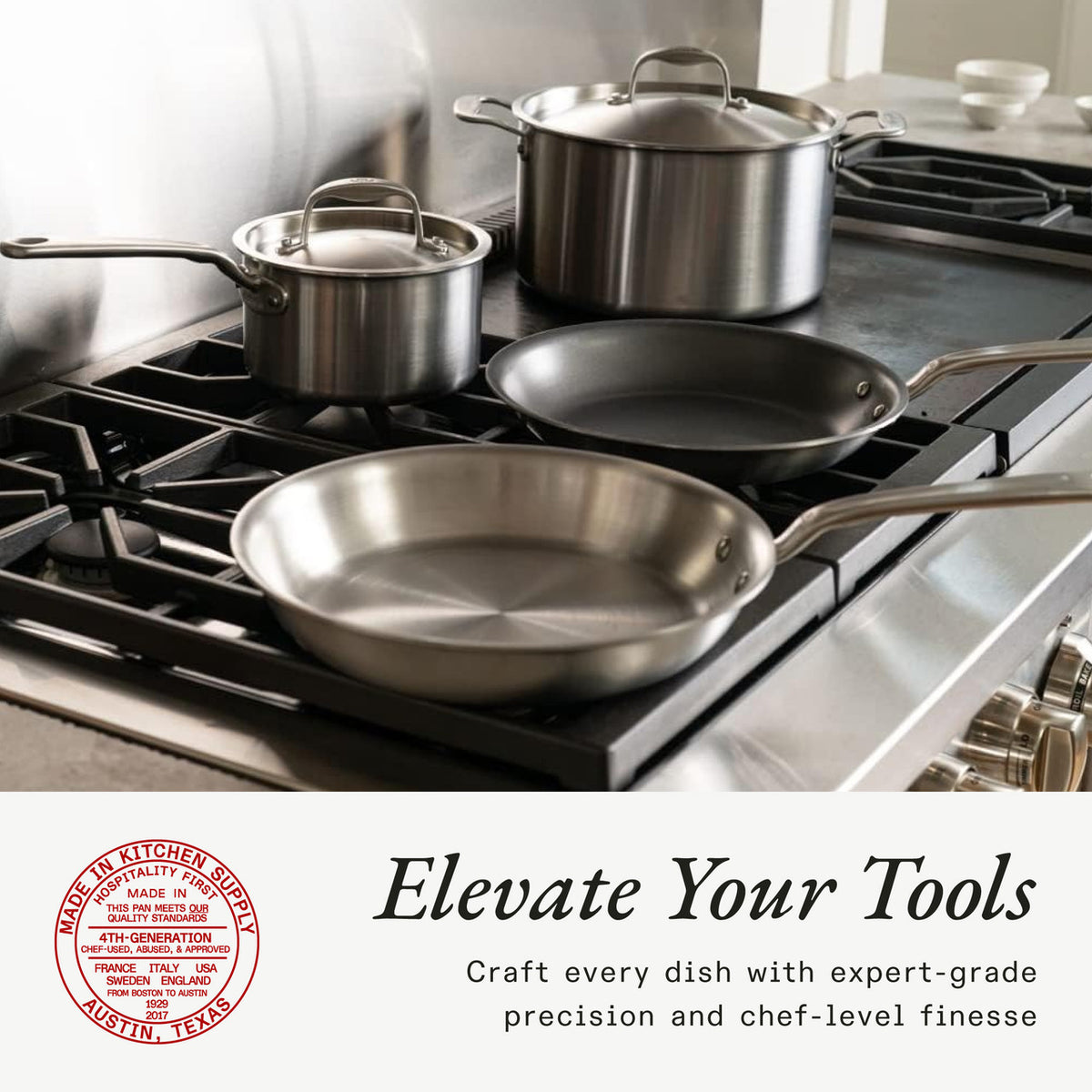 Made In Stainless Clad 6 Piece Cookware Set