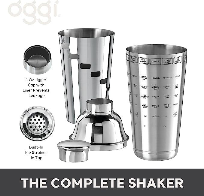 OGGI Dial A Drink Cocktail Shaker - Black