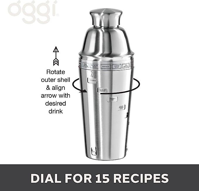 OGGI Dial A Drink Cocktail Shaker - Black