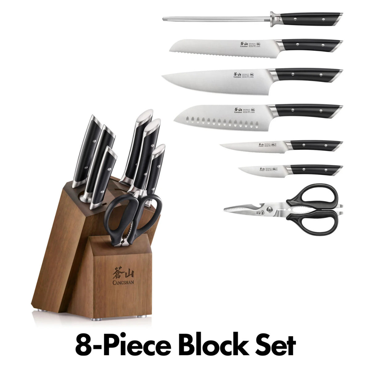 Cangshan Helena Series 8 Piece Knife Block Set - Black