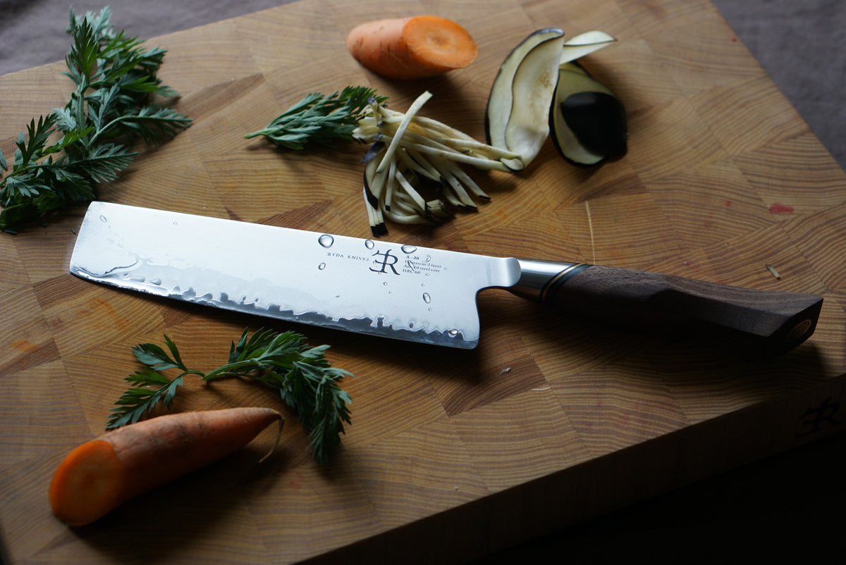 Ryda A-30 Sanmai Damascus 7 inch Nakiri Knife