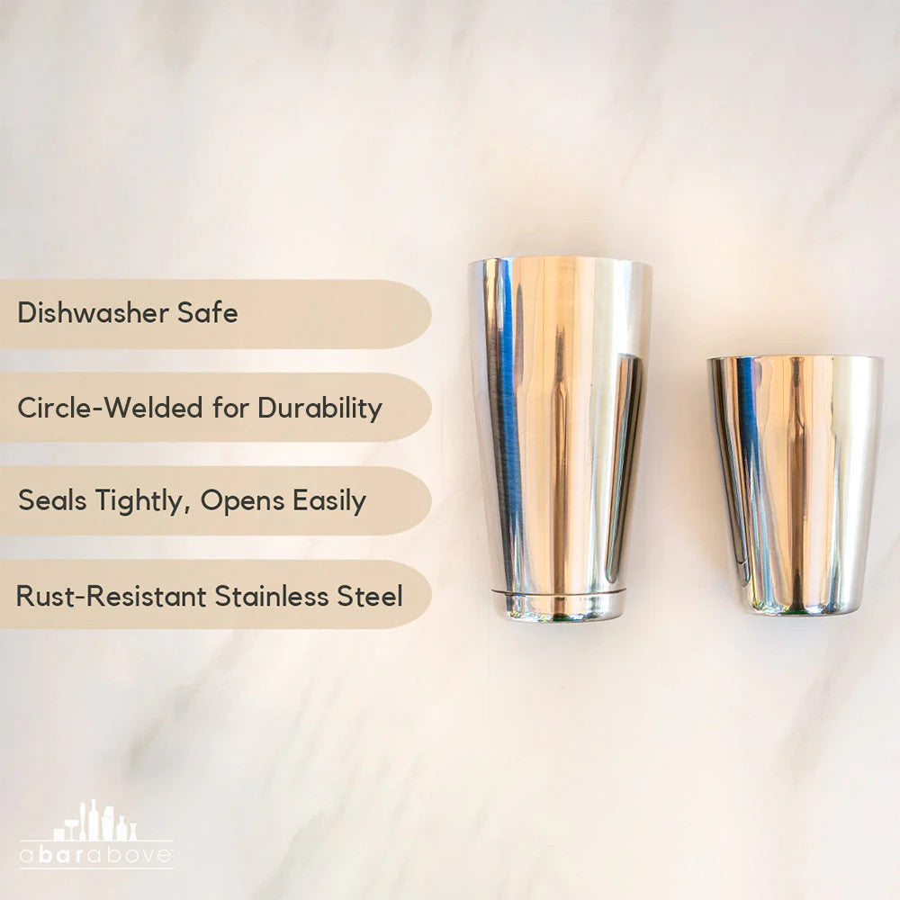A Bar Above Stainless Steel Weighted Boston Shaker