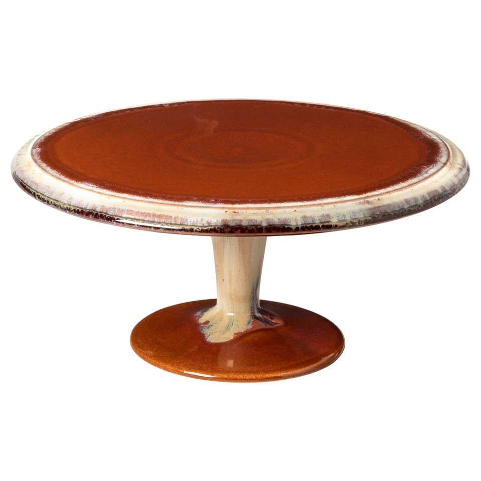 Casafina Poterie Footed Plate, Caramel-Latte