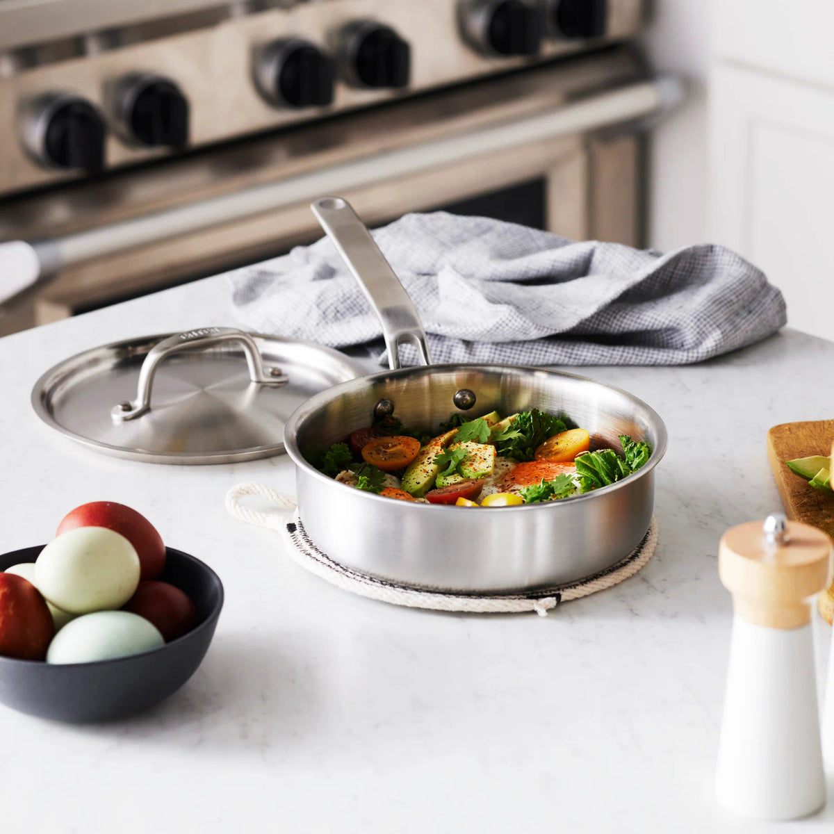 EATER + Heritage Steel Stainless Steel Saute Pans with Lids