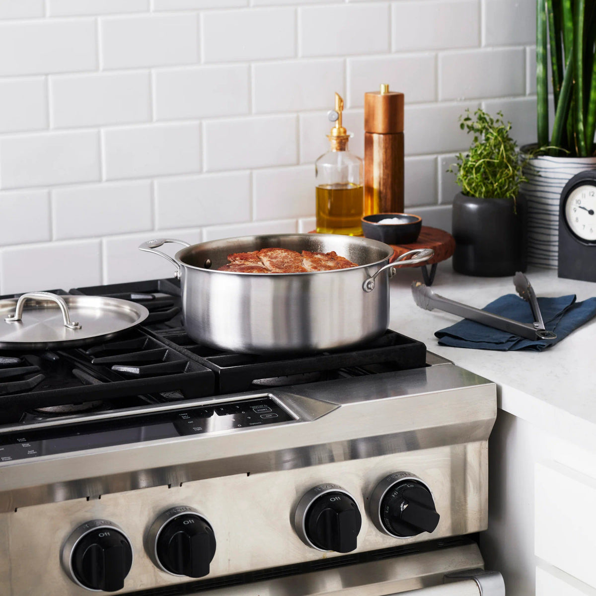 EATER + Heritage Steel Stainless Steel 6 qt. Rondeau with Lid