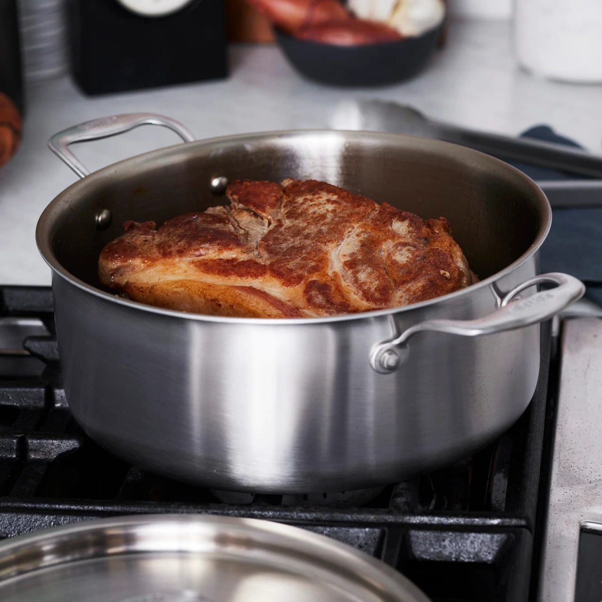 EATER + Heritage Steel Stainless Steel 6 qt. Rondeau with Lid