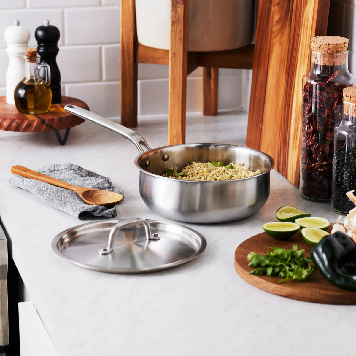EATER + Heritage Steel Stainless Steel Sauciers with Lids