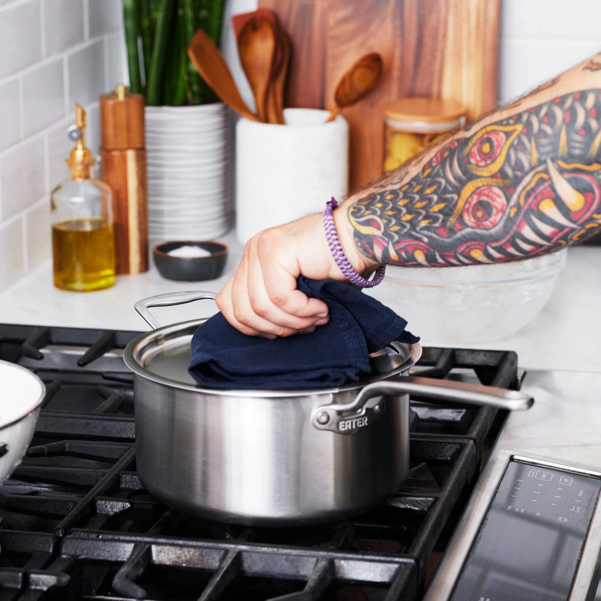 EATER + Heritage Steel Stainless Steel Saucepans with Lids